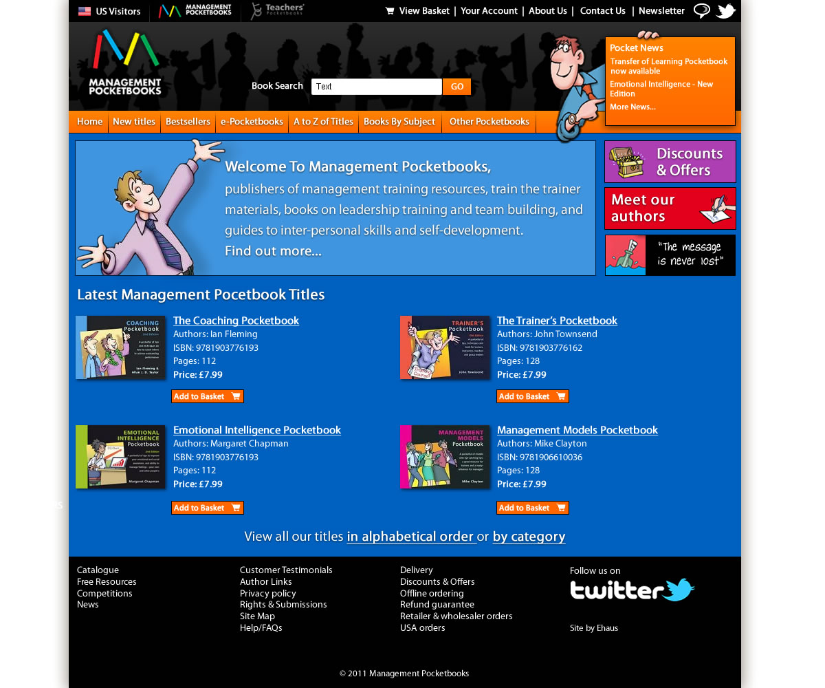 Management Pocketbooks homepage website design