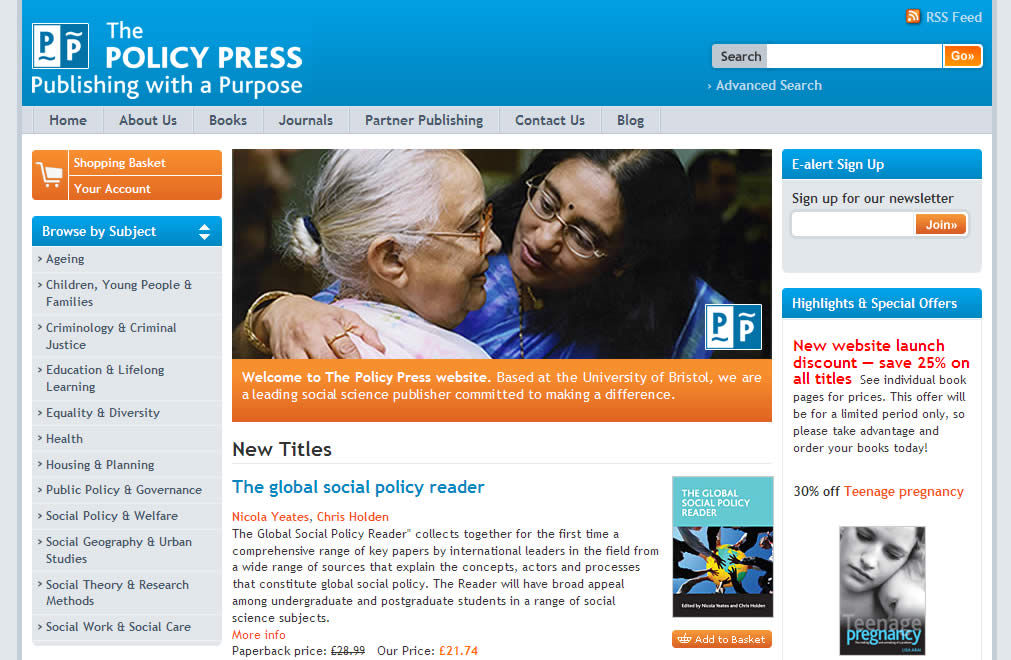 Policy Press website