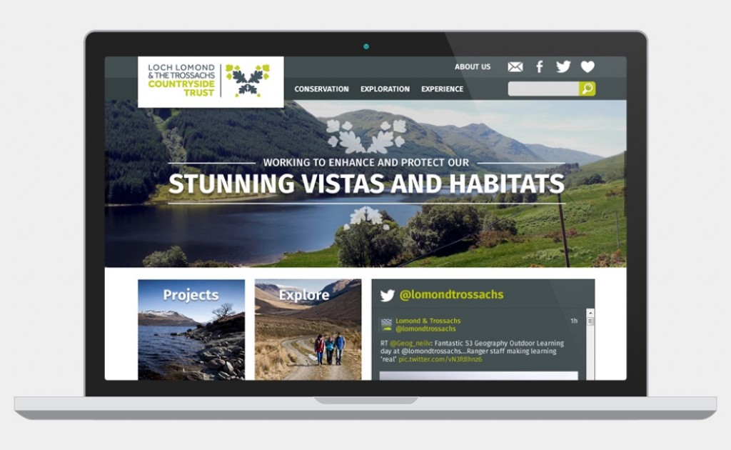 Web design mock up for Loch Lomond & The Trossachs Countryside Park