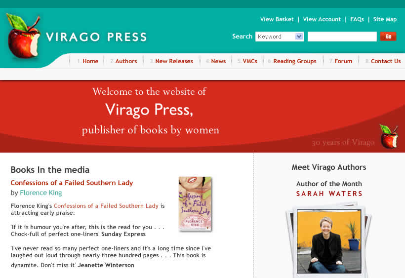 Virago Press screen shot